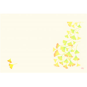 尺3紙マット(四季の花シリーズ10月～3月) 銀杏（9月〜11月）（品番 86-010-07）