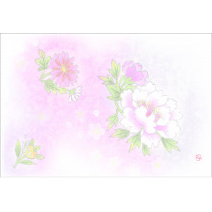 尺3紙マット(着物柄シリーズ) 牡丹・菊・橘・桜（オールシーズン）（品番 86-012-01）